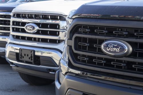 Ford F-Series Trucks Display. The Ford F-150, Super Duty F-250, F-350 and F-450 concept