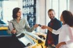 woman buying a car